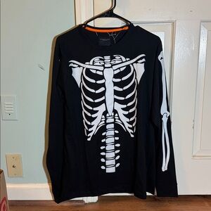 Denim & Flower Black Shirt with White Web Design size large